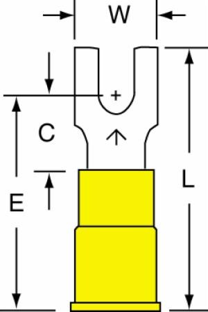 3M™ Vinyl Insulated Butted Seam Block Fork Terminal BS-33-6-P, suitable for use in a terminal blockimage