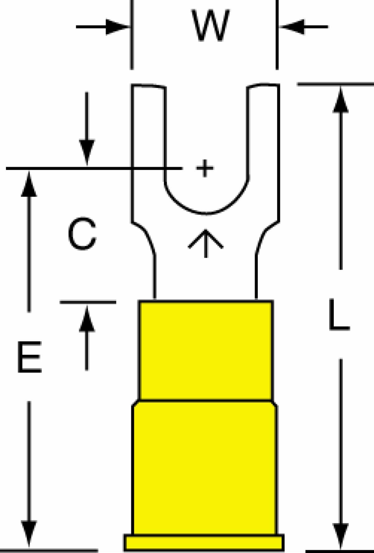 ™ Vinyl Insulated Butted Seam Block Fork Terminal BS-33-10-P