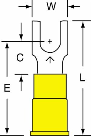 3M™ Vinyl Insulated Butted Seam Block Fork Terminal BS-33-10-P, suitable for use in a terminal blockimage