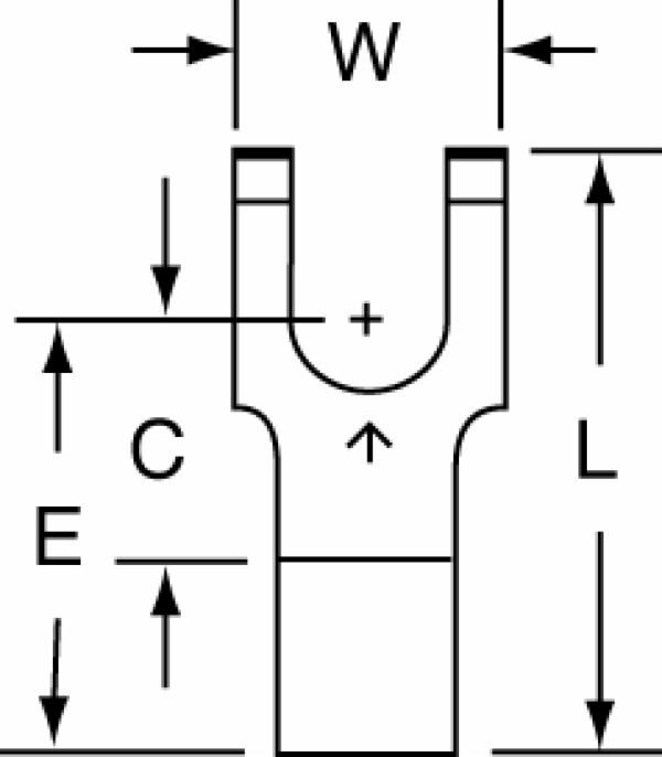 ™ Non-Insulated Brazed Seam Flanged Block Fork Terminal BS-23-10-W