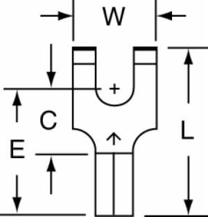 3M™ Non-Insulated Butted Seam Flanged Block Fork Terminal BS-22-6, suitable for use in a terminal block image 3M™ Non-Insulated Butted Seam Flanged Block Fork Terminal BS-22-6, suitable for use in a terminal blockimage