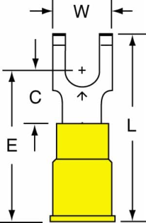 3M™ Nylon Insulated with Insulation Grip Flanged Block Fork Terminal BS-23-6-NB, suitable for use in a terminal block image 3M™ Nylon Insulated with Insulation Grip Flanged Block Fork Terminal BS-23-6-NB, suitable for use in a terminal blockimage