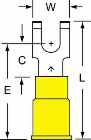 3M™ Nylon Insulated with Insulation Grip Flanged Block Fork Terminal BS-23-10-NB, suitable for use in a terminal block image 3M™ Nylon Insulated with Insulation Grip Flanged Block Fork Terminal BS-23-10-NB, suitable for use in a terminal blockimage