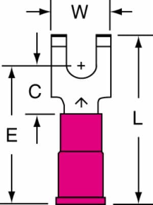 3M™ Vinyl Insulated Butted Seam Flanged Block Fork Terminal BS-21-6-P, suitable for use in a terminal blockimage