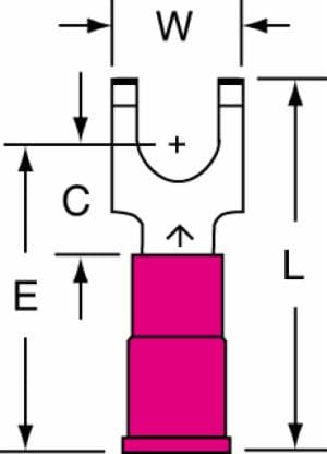 3M™ Vinyl Insulated Butted Seam Flanged Block Fork Terminal BS-21-10-P, suitable for use in a terminal blockimage