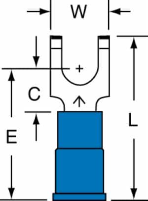 3M™ Vinyl Insulated Butted Seam Flanged Block Fork Terminal BS-22-10-P, suitable for use in a terminal blockimage