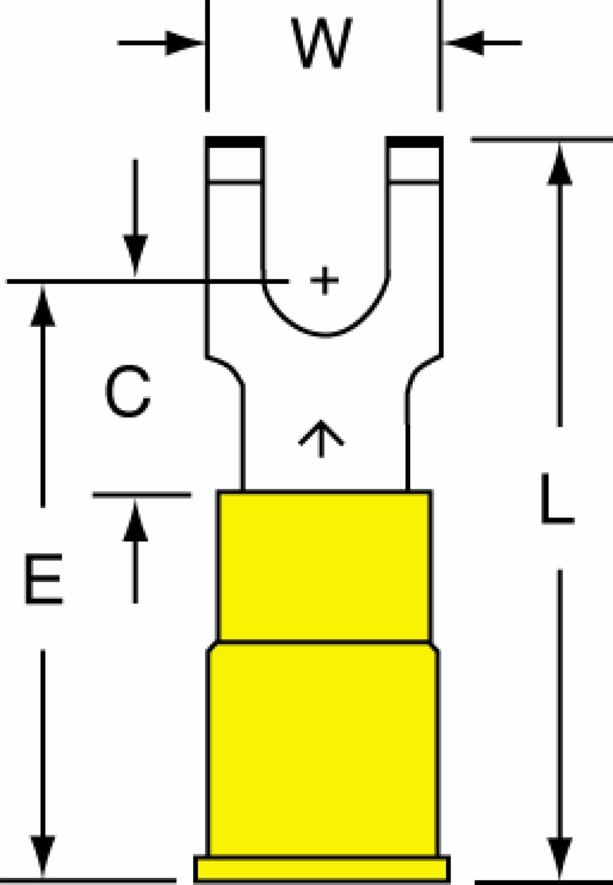 ™ Vinyl Insulated Butted Seam Flanged Block Fork Terminal BS-23-8-P