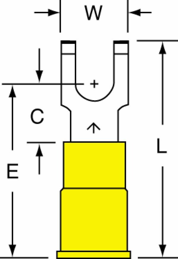 ™ Vinyl Insulated Butted Seam Flanged Block Fork Terminal BS-23-10-P