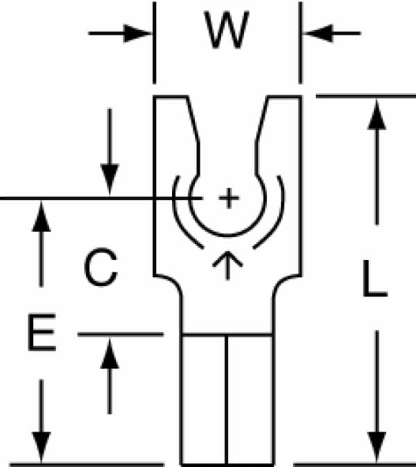 ™ Non-Insulated Butted Seam Locking Fork Terminal