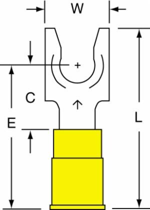 3M™ Nylon Insulated with Insulation Grip Locking Fork Terminal, SS-33-14-NB, spring-like tongue firmly fits around the stud image 3M™ Nylon Insulated with Insulation Grip Locking Fork Terminal, SS-33-14-NB, spring-like tongue firmly fits around the studimage