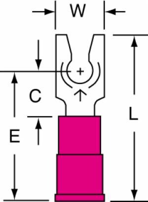 3M™ Vinyl Insulated Butted Seam Fork Terminal, 31-6-P, wider tongue design for use on free-standing studsimage