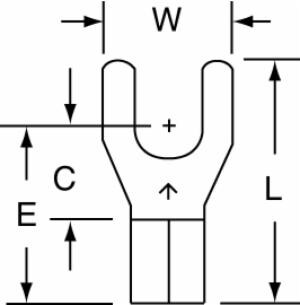 3M™ High Temperature Butted Seam Fork Terminal, HT-33-10, wider tongue design for use on free-standing studsimage