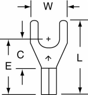 3M™ High Temperature Butted Seam Fork Terminal, HT-31-10, wider tongue design for use on free-standing studs image 3M™ High Temperature Butted Seam Fork Terminal, HT-31-10, wider tongue design for use on free-standing studsimage