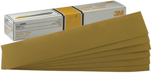 Hookit Pack of 50 4 Length x 3 Width C-Weight 3M Hook and Loop Attachment 4 Length x 3 Width TM Gold Paper Sheet 236U P180 Grit TM Aluminum Oxide