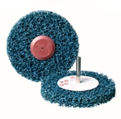 Roue abrasive non tissée 3M™ Scotch-Brite™ Clean & Strip™ Roloc™+ CG-ZR, Bleu, 150 mm x 13 mm,