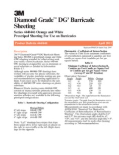 3M(TM) Diamond Grade(TM) Barricade Sheeting Series 444/446