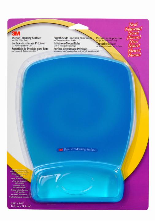 Tappetino per mouse con poggiapolsi in gel - blu trasparente - 91141  Fellowes