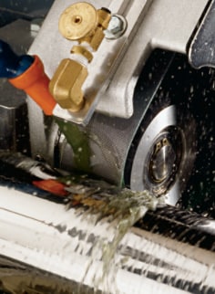 Roll grinding, superfinishing and microfinishing systems.   MAchine runnig.