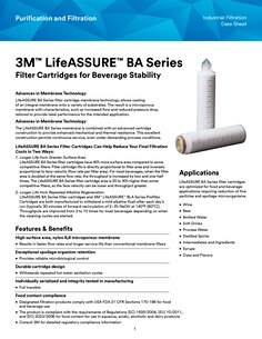 3M™ LifeASSURE™ BA Series Filter Cartridges