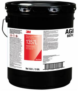 3M™ Neoprene High Performance Contact Adhesive 1357L, Gray-Green, 5 Gallon (Pail), 1 Can/Drumimage