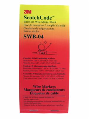 3M™ ScotchCode Write-On Wire Marker Book SWB-04, 1 in x 5 in, 5/Caseimage