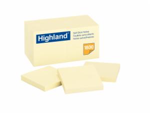 Highland Notes 6549-18, Yellow, 3 in x 3 in (7.62 cm x 7.62 cm), 100% PEFC, SGSCH-PEFC-COC-110078image