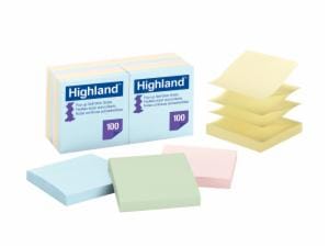 Highland Pop-up Self Stick Notes 6549-PuA, 3 in x 3 in, 100% PEFC, SGSCH-PEFC-COC-110078image