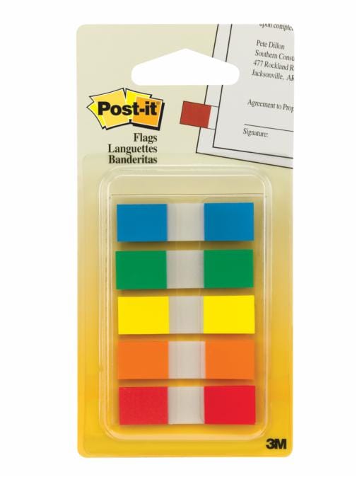 Post-it® Flags 683-5CF, Primary Colours, 12 mm x 45 mm