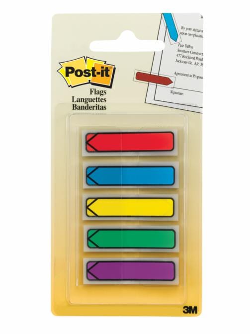 Post-it® Arrow Flags 684-ARR1, Primary Colours, 12 mm x 45 mm