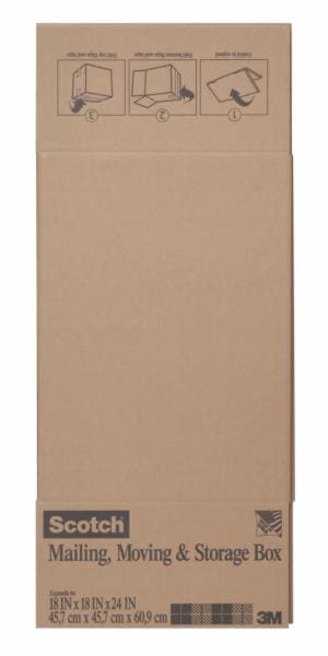 Scotch Moving and Storage Box 8027-MOV-MEDFB, 18 in x 18 in x 16 in (45.7 cm x 45.7 cm x 40.6 cm) image Scotch Moving and Storage Box 8027-MOV-MEDFB, 18 in x 18 in x 16 in (45.7 cm x 45.7 cm x 40.6 cm)image