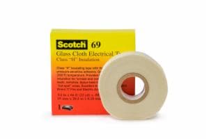 3M™ Glass Cloth Electrical Tape 69, 3/4 in x 22 ft, 1 in Paper Core, 60 Rolls/Case image 3M™ Glass Cloth Electrical Tape 69, 3/4 in x 22 ft, 1 in Paper Core, 60 Rolls/Caseimage