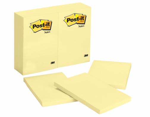 Post-it® Notes 659, Canary Yellow, 101 mm x 152 mm