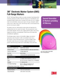 3M(TM) Electronic Marker System (EMS) Full Range Markers Data Sheet
