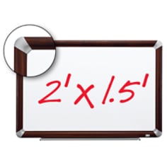 3M(TM) Melamine Dry Erase Board, 24"x18"x1" Mahogany, M2418FMY