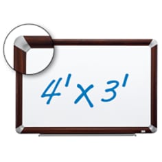 3M(TM) Porcelain Dry Erase Board, Mag 48"x36" Mahogany, M4836FMY