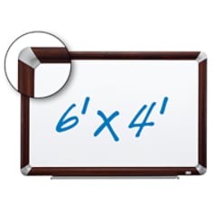 3M(TM) Porcelain Dry Erase Board, Mag 72"x48" Mahogany, M7248FMY
