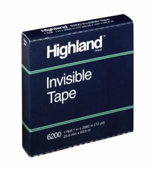 Highland Invisible Tape 6200, 1 in x 2592 in Boxed image Highland Invisible Tape 6200, 1 in x 2592 in Boxedimage