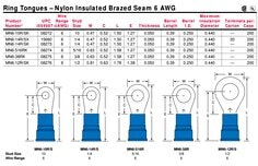 Ring Tongues - Nylon Insulated Brazed Seam 6 AWG