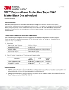 3M™ Polyurethane Protective Tape 8545 Matte Black (no adhs)
