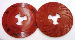 3M™ Disc Pad Face Plate Ribbed 80514, 7 in Extra Hard Red, 10 ea/Caseimage