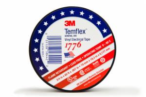 3M™ Temflex Vinyl Electrical Tape 1776, 3/4 in x 60 ft, 1-1/2 in Core, Black, 1 roll/carton, 100 rolls/Case image 3M™ Temflex Vinyl Electrical Tape 1776, 3/4 in x 60 ft, 1-1/2 in Core, Black, 1 roll/carton, 100 rolls/Caseimage