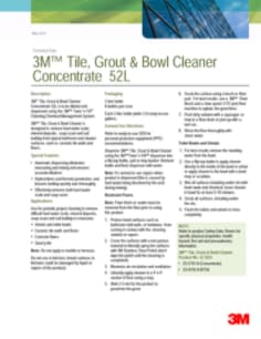3M™ Tile, Grout, & Bowl Cleaner Conc 52L Technical Data
