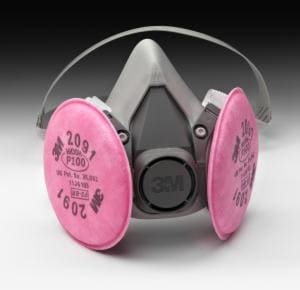 3M™ Half Facepiece Respirator Assembly 6291/07002(AAD), Medium, with 3M™ Particulate Filters 2091/07000(AAD), P100 24 EA/Caseimage