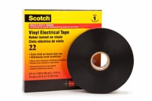 Scotch Vinyl Electrical Tape 22, 1 in x 36 yd, Black, 48 rolls/Case image Scotch Vinyl Electrical Tape 22, 1 in x 36 yd, Black, 48 rolls/Caseimage