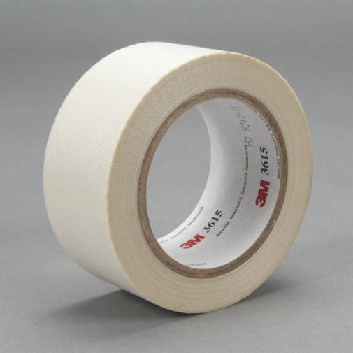 3M™ Glass Cloth Tape 3615, White, 3 in x 36 yd, 7 mil, 12 Roll 