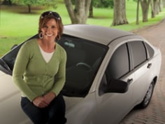 FX-HP Front of Car with Female Model