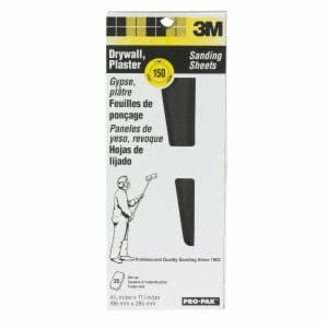 3M™ Drywall Sanding Sheet 99431NA, 4 3/16 in x 11 1/4 in, 150 Grit, 25 shts/pk, 10 pks/csimage