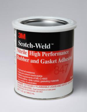 3M™ Nitrile High Performance Rubber and Gasket Adhesive 847, Brown, 1 Quart, 12 Can/Caseimage
