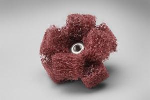 Scotch-Brite Cross Buff, 1-1/2 in x 1/2 in x 2 PLY x 8-32 High Strength A VFN, 25/Carton, 100 ea/Caseimage