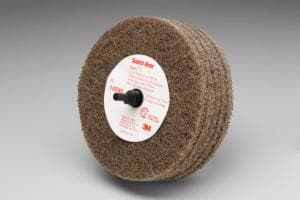 Scotch-Brite Roloc+ Cut and Polish Disc D5, C5-ZR, A/O Medium, 4 in x 1-1/4 in, 10 ea/Case image Scotch-Brite Roloc+ Cut and Polish Disc D5, C5-ZR, A/O Medium, 4 in x 1-1/4 in, 10 ea/Caseimage